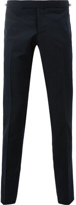 Low Rise Skinny Trouser With Red, White And Blue Selvedge Back Leg Placement In School Uniform Plain Weave