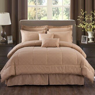 Snake River Décor 10 Piece Bed In A Bag Comforter Set Plaid Embossed Queen Taupe