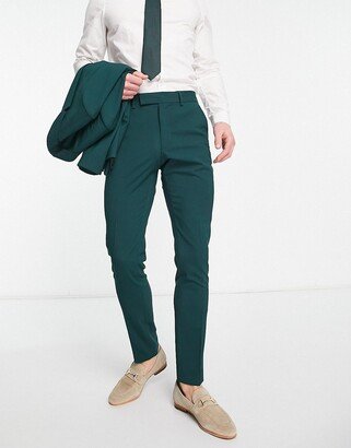 skinny suit pants in pine green