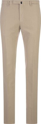 Slim Fit Trousers In Beige Certified Doeskin-AA