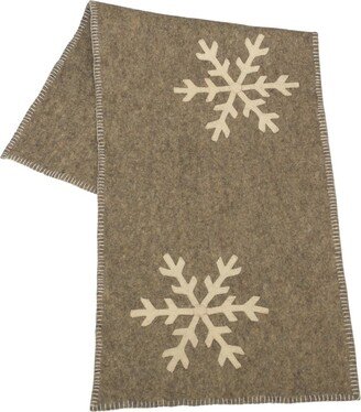 Snowflake Runner, Hand Felted Wool Christmas Table Runner. Grey, White Snowflakes, Artisan Made - 16