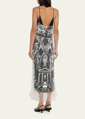 Wiederhoeft Bead-Embellished Tulle Slip Dress