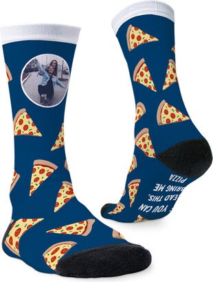 Socks: Bring Me Pizza Custom Socks, Blue