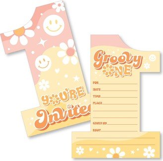 Big Dot Of Happiness Groovy One Shaped Fill-In Invitations Boho Hippie Cards with Envelopes 12 Ct