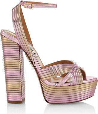 Sundance Metallic Platform Sandals