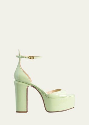 Patent Ankle-Strap Platform Sandals-AA