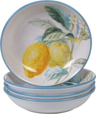 Citron 4-Pc. Soup/Pasta Bowl - White/light Blue/yellow