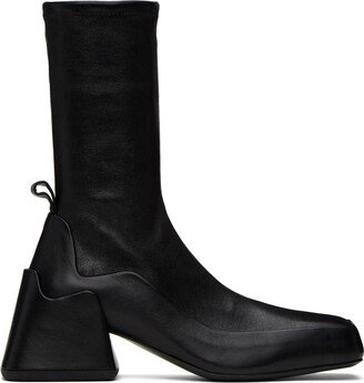 Black Leather Ankle Boots-AC