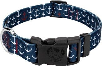 Country Brook Petz Deluxe Anchors Away Dog Collar - Made in The U.S.A., Medium