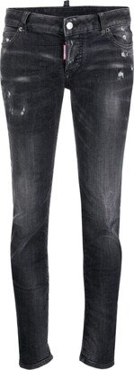 Distressed-Effect Low-Rise Jeans