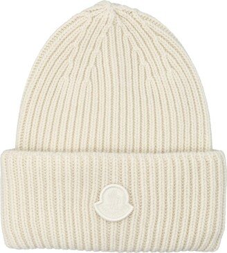 Logo Patch Detail Ribbed Beanie