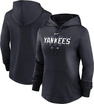 Women's Navy New York Yankees Authentic Collection Pregame Performance Pullover Hoodie