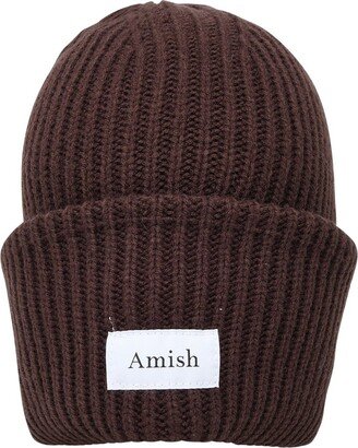 Amish Logo Patch Knitted Beanie