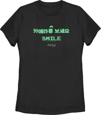 Women's Squid Game Smile T-Shirt - Black - 2X Large