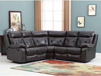 Grey Faux Leather Upholstered Living Room Sectional