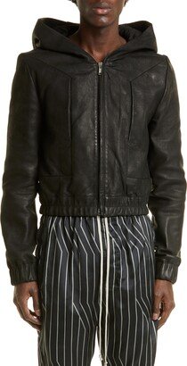 Edfu Hooded Lambskin Leather Jacket