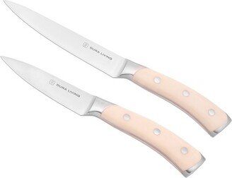 Dura Living Elite Series 2 Piece Kitchen Knife Set, Cream