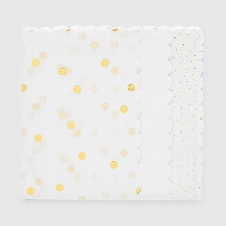 Sugar Paper + Target 25ct Scalloped Gift Tissue Paper White/Gold - Sugar Paper™ + Target