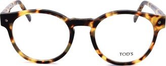 Tortoise Shell Oval Frame Glasses-AA