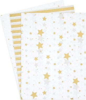 Sparkle and Bash 60 Sheet Gold Wrapping Tissue Paper Bulk for Gift Bags, 3 Decorative Colors