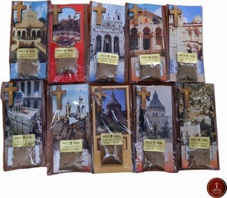 Soil From Holy Land & Olive Wood Cross With Certificate 10Cards Per Lot