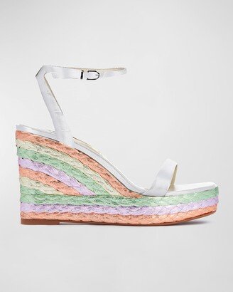 Ines Multicolor Metallic Wedge Espadrilles