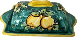Butter Dish With Lid | Ceramic Double Made in Italy Lemon Pottery Amalfi Coast Ceramics-AA