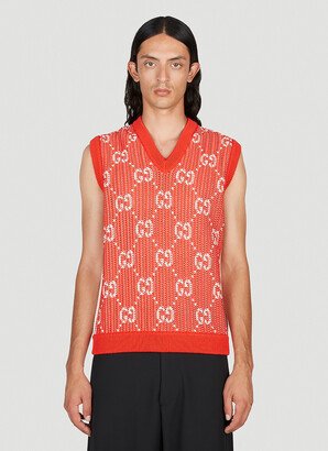 Gg Jacquard Vest - Man Knitwear Red S