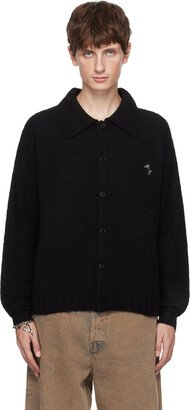 Black Spread Collar Cardigan-AB