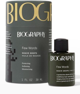 Biography Few Words Shave Drops, 1 oz.