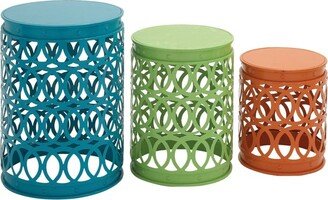 Set of 3 Coastal Metal Accent Tables Black - Olivia & May