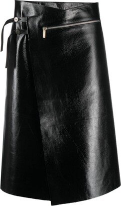 SAPIO N45 leather midi skirt