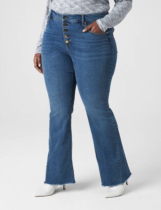 Seven7 High-Rise Flare Jean With Raw Hem-AA