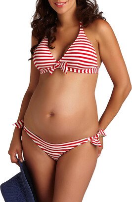 Maternity Striped Two-Piece Bikini Swim Set