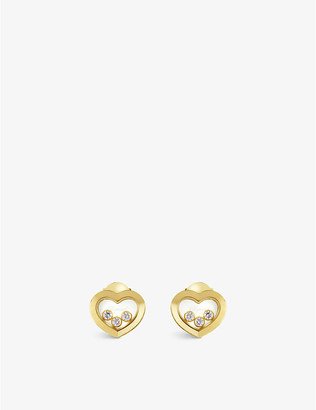 Womens Yellow Gold Happy Diamonds 18ct Yellow-gold and Diamond Earrings