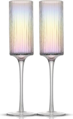 Christian Siriano Chroma Iridescent Champagne Flute Glasses