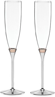 Rosy Glow 2-Piece Champagne Flute Set