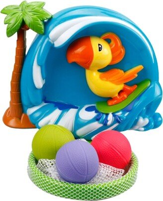 Hozxclle Bath Toys for Toddlers, Premium Bathtub Basketball Hoop And 3 Ball Children's Baby Shower Toy Gift Set
