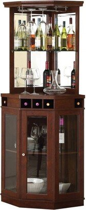 Corner Bar Unit with Glass Doors - Home Source