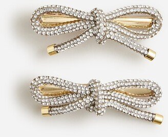 Crystal bow hair clips two-pack