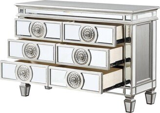 BESTCOSTY Side Cabinet Mirrored & Antique Platinum