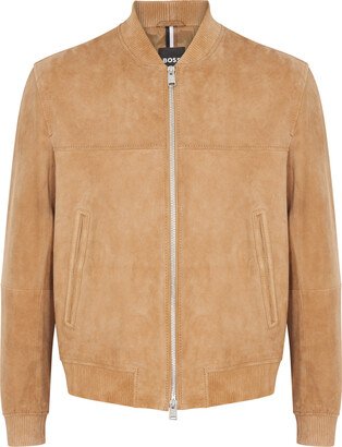 Suede Bomber Jacket-AQ