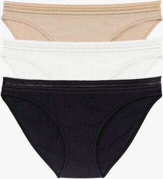 Women's Giana Brief Panty Set, 3 Piece - Black, Ivory, Beige