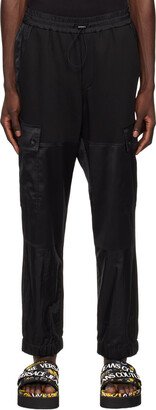 Black Paneled Cargo Pants-AC