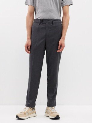 Flat-front Twill Straight-leg Trousers