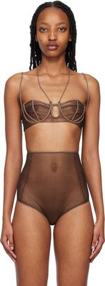 SSENSE Exclusive Brown Triple Petal Bra