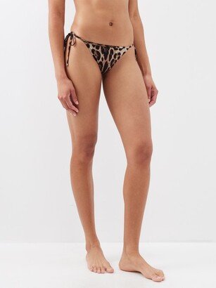 Leopard-print Side-tie Bikini Briefs