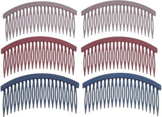 Unique Bargains Women's 20 Teeth Side Hair Combs Blue Red 6 Pcs