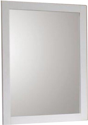 Fine Lined Transitional Mirror, White - N/A