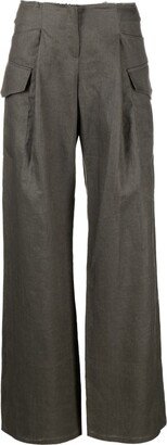 MANURI High-Waisted Linen Trousers